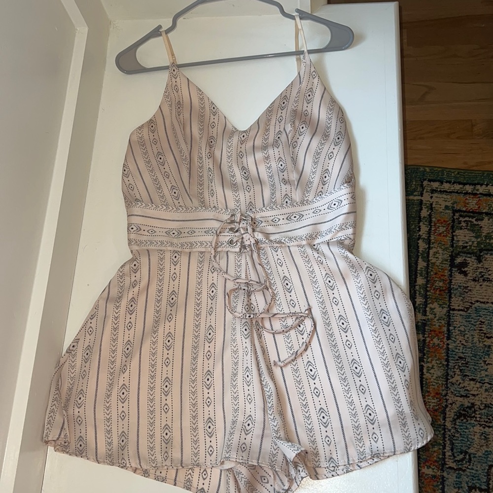 Sage printed romper